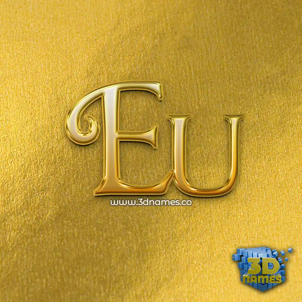 eu in All Gold style - 3D name wallpaper