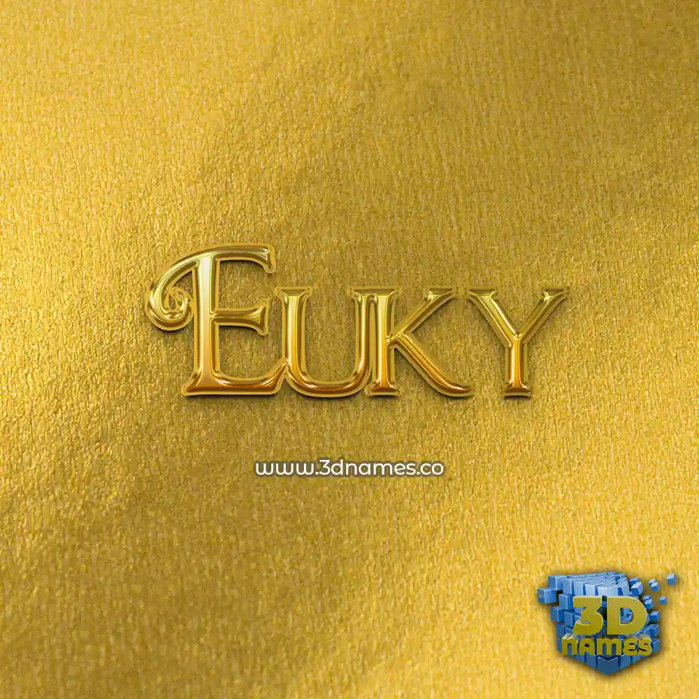euky in All Gold style - 3D name wallpaper