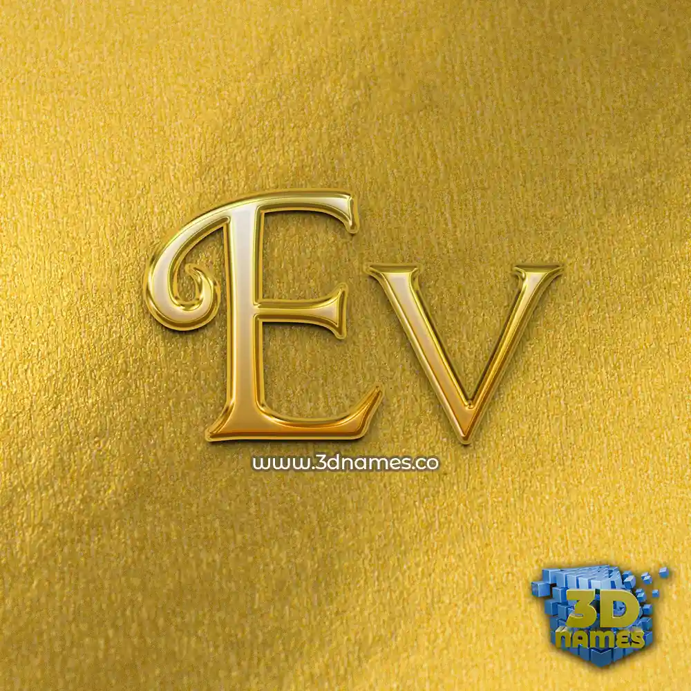 ev in All Gold style - 3D name wallpaper