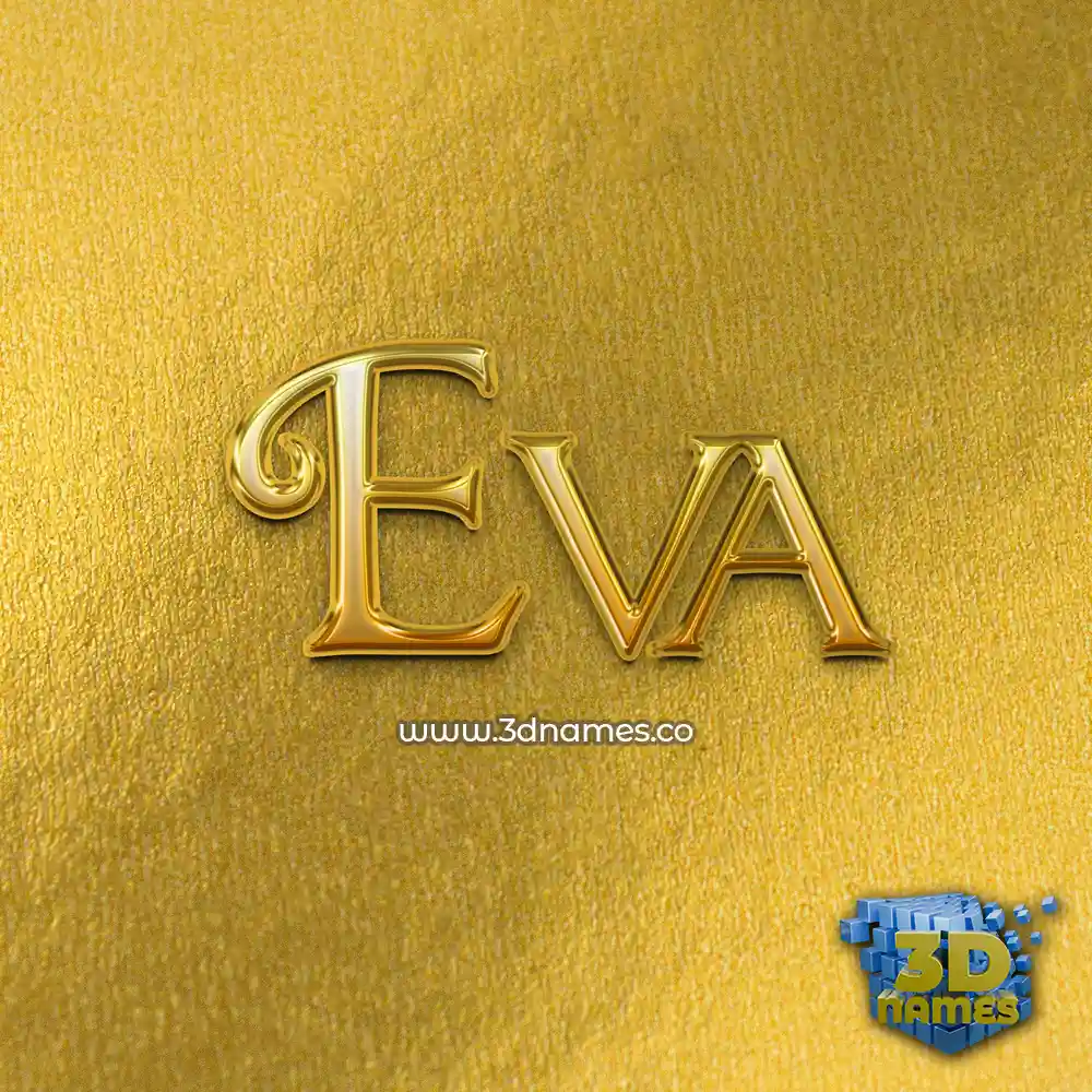 eva in All Gold style - 3D name wallpaper