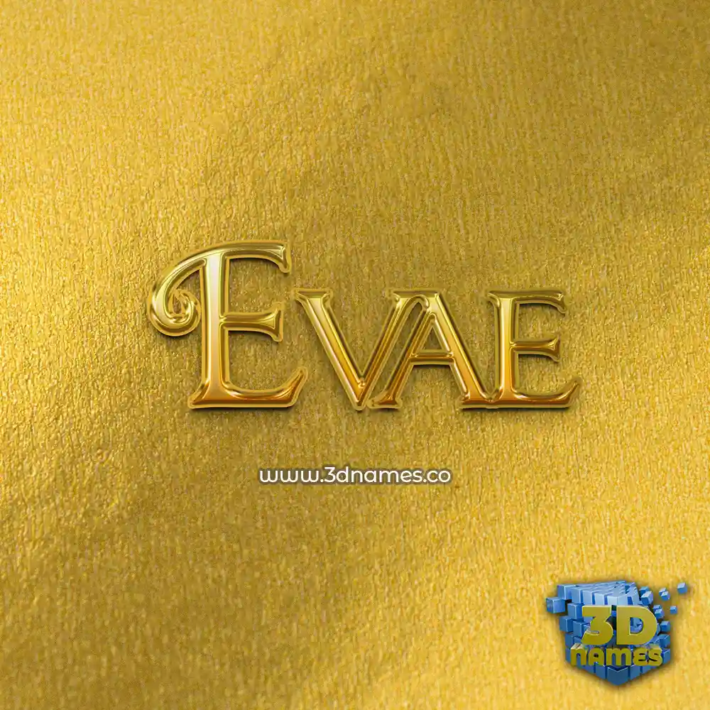 evae in All Gold style - 3D name wallpaper
