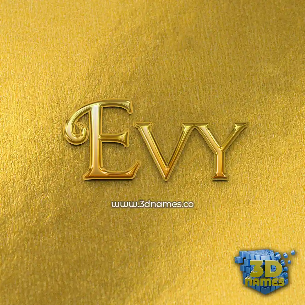 evy in All Gold style - 3D name wallpaper