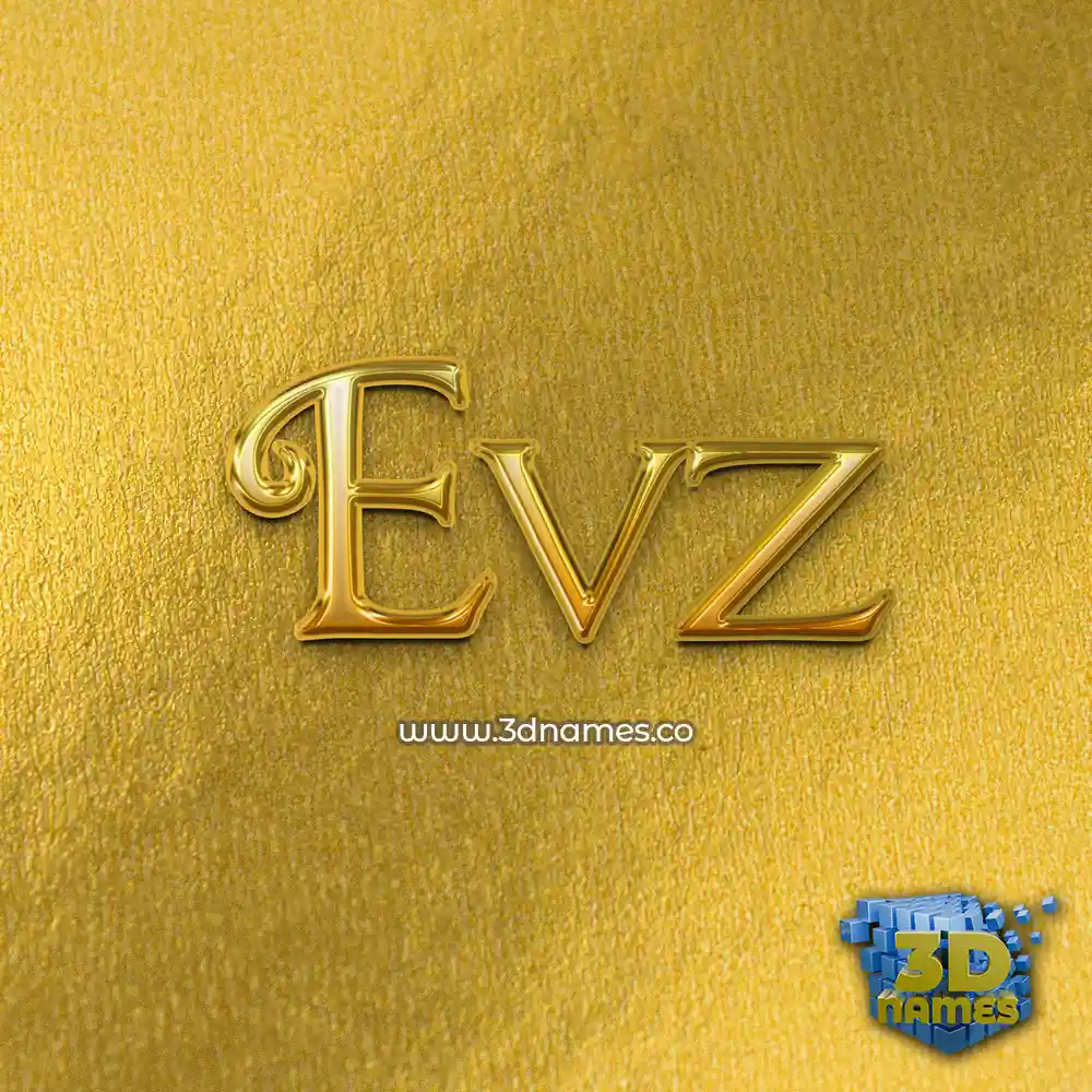 evz in All Gold style - 3D name wallpaper