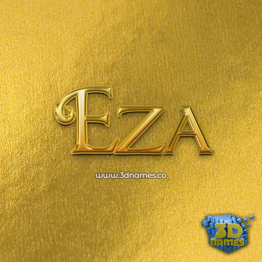 eza in All Gold style - 3D name wallpaper