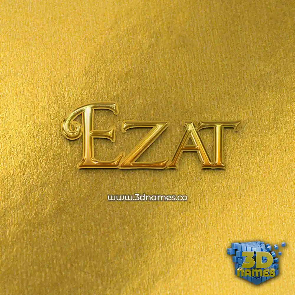 ezat in All Gold style - 3D name wallpaper