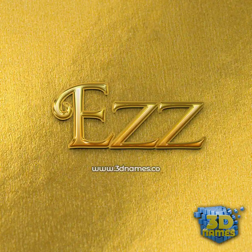 ezz in All Gold style - 3D name wallpaper