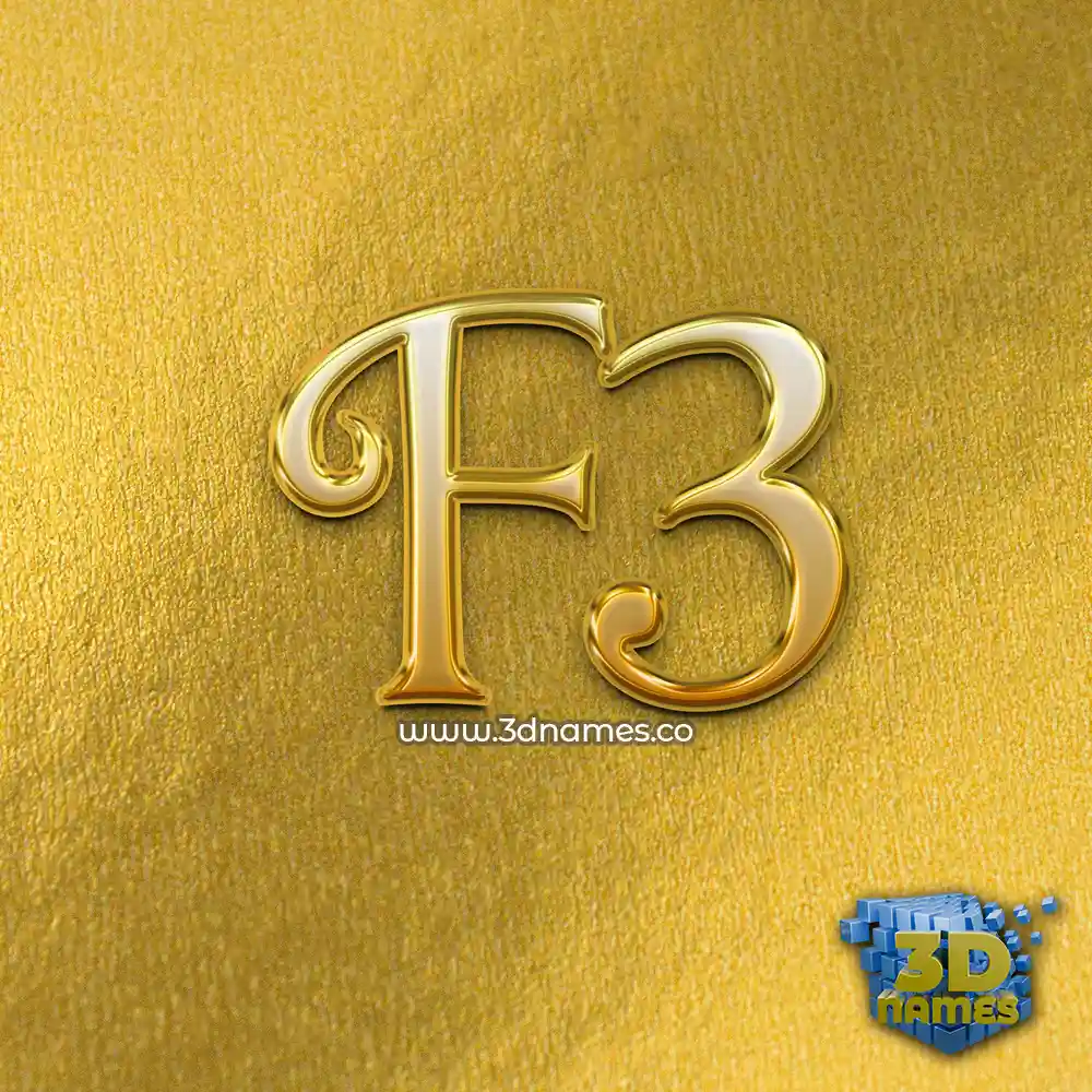 f3 in All Gold style - 3D name wallpaper