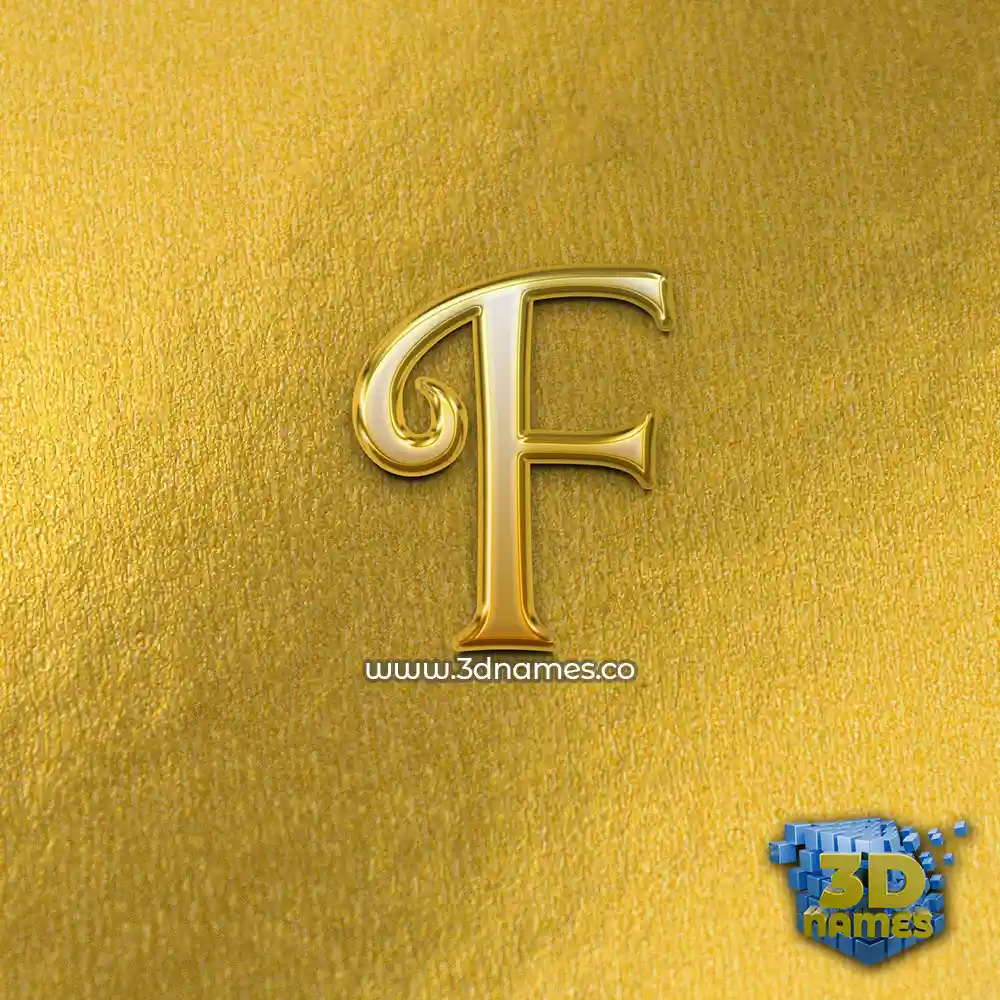f in All Gold style - 3D name wallpaper