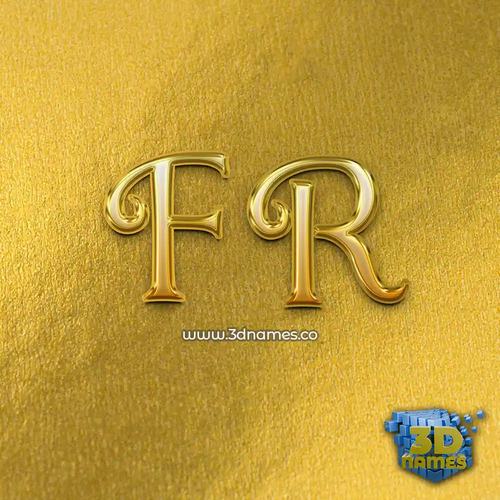 f r in All Gold style - 3D name wallpaper
