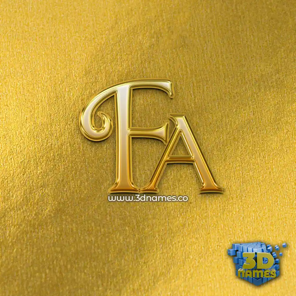 fa in All Gold style - 3D name wallpaper