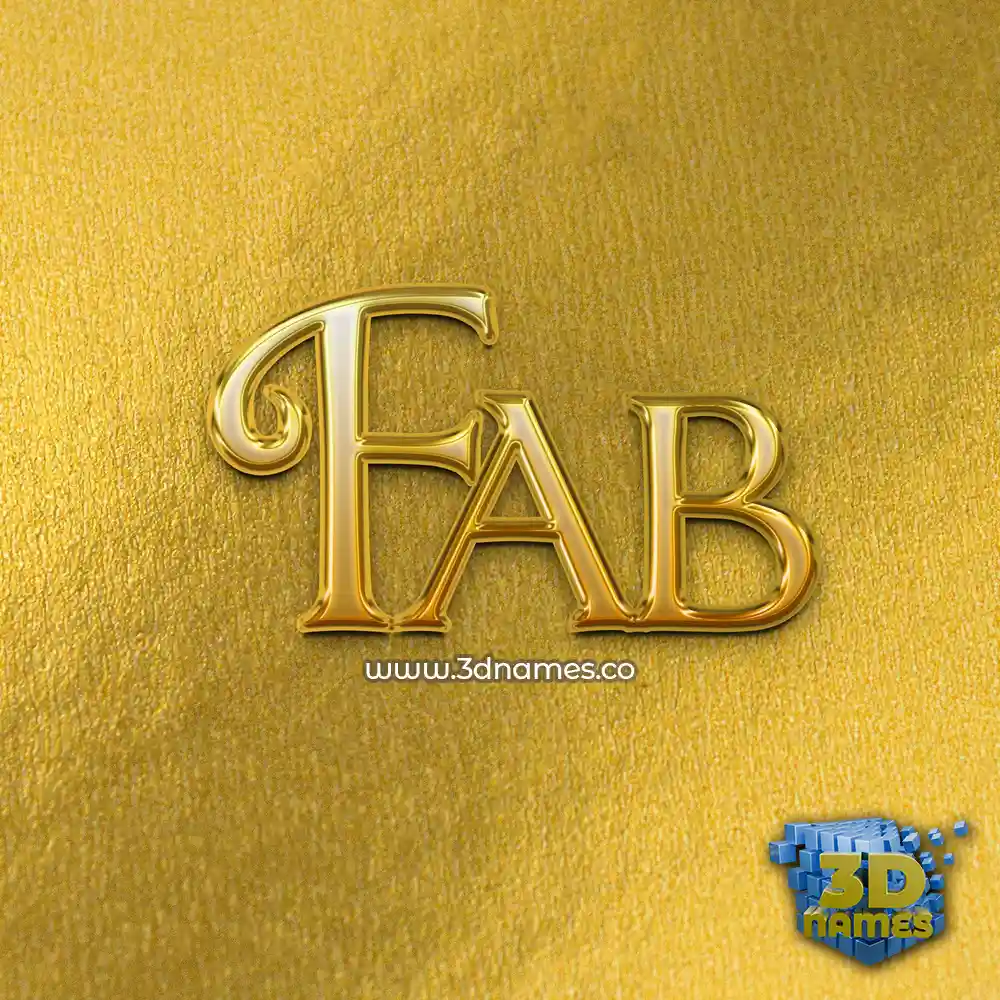 fab in All Gold style - 3D name wallpaper