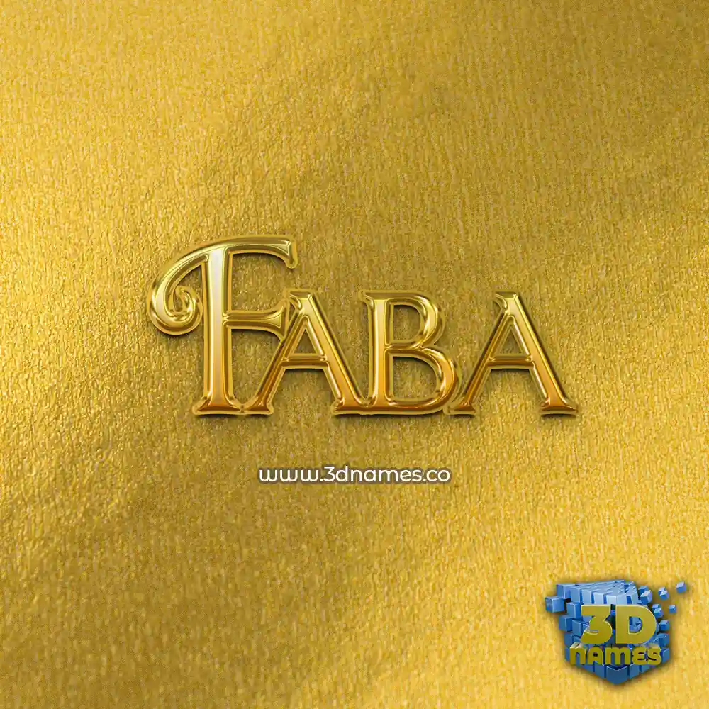 faba in All Gold style - 3D name wallpaper
