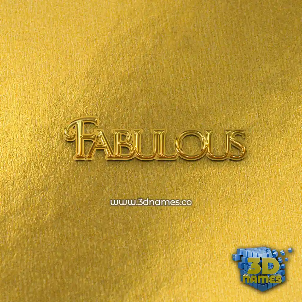 fabulous in All Gold style - 3D name wallpaper