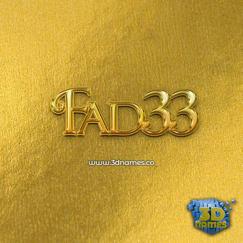 fad33 in All Gold style - 3D name wallpaper