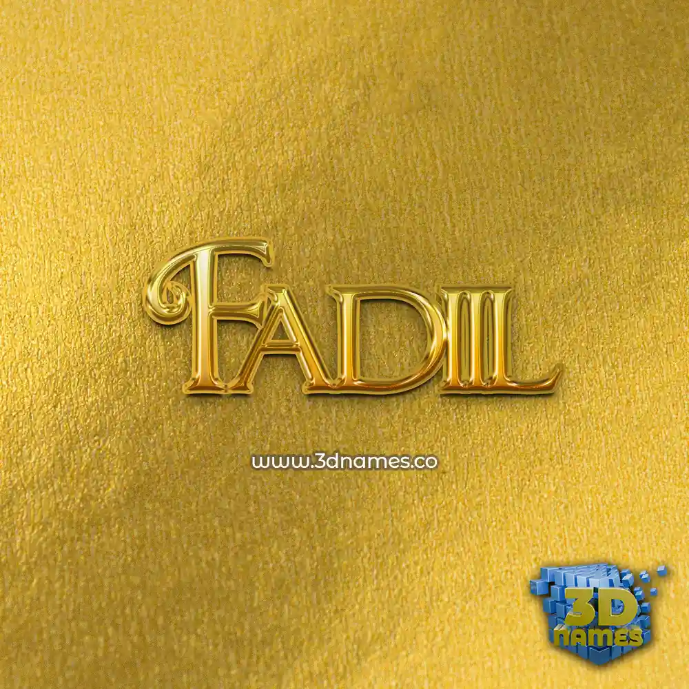 fadiil in All Gold style - 3D name wallpaper
