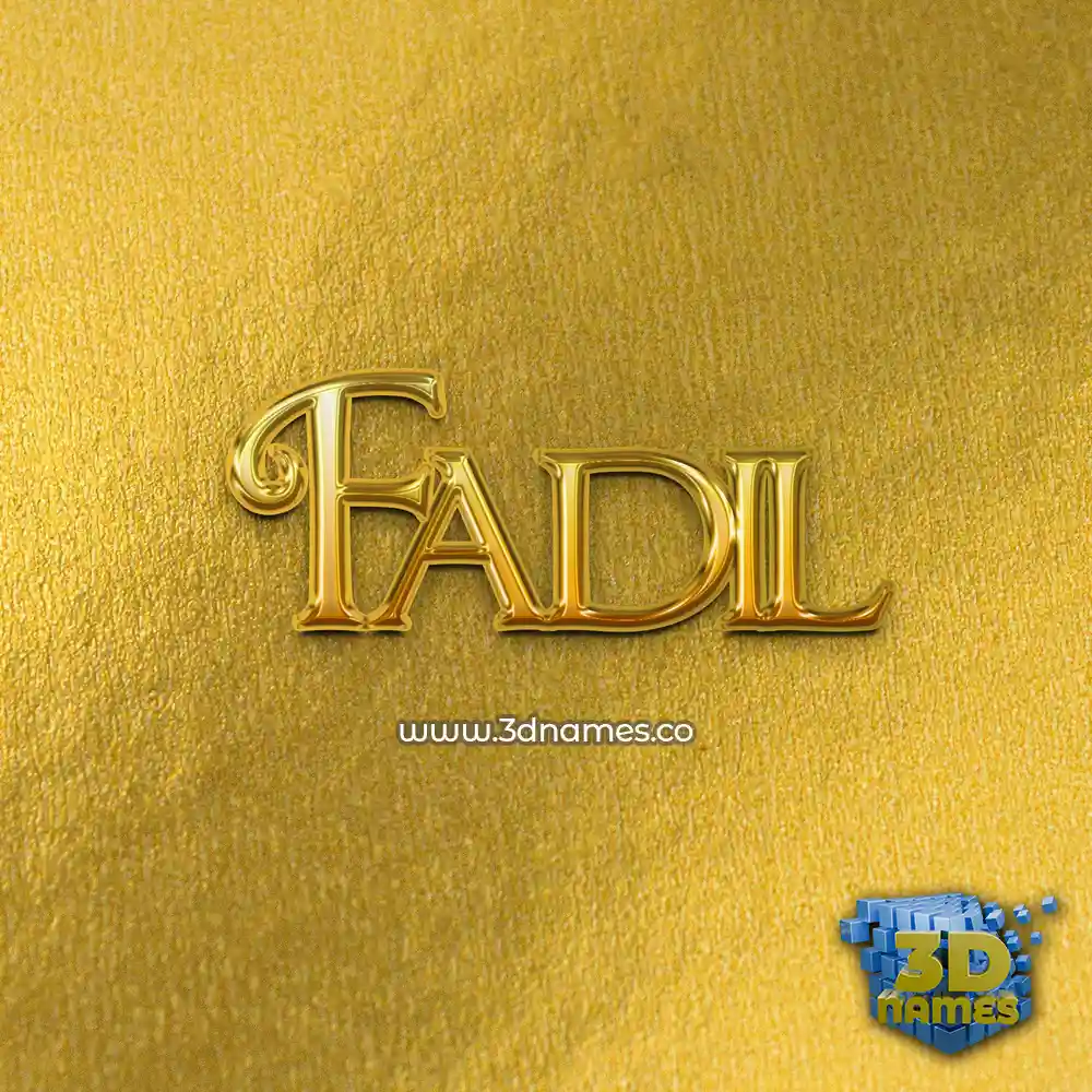 fadil in All Gold style - 3D name wallpaper