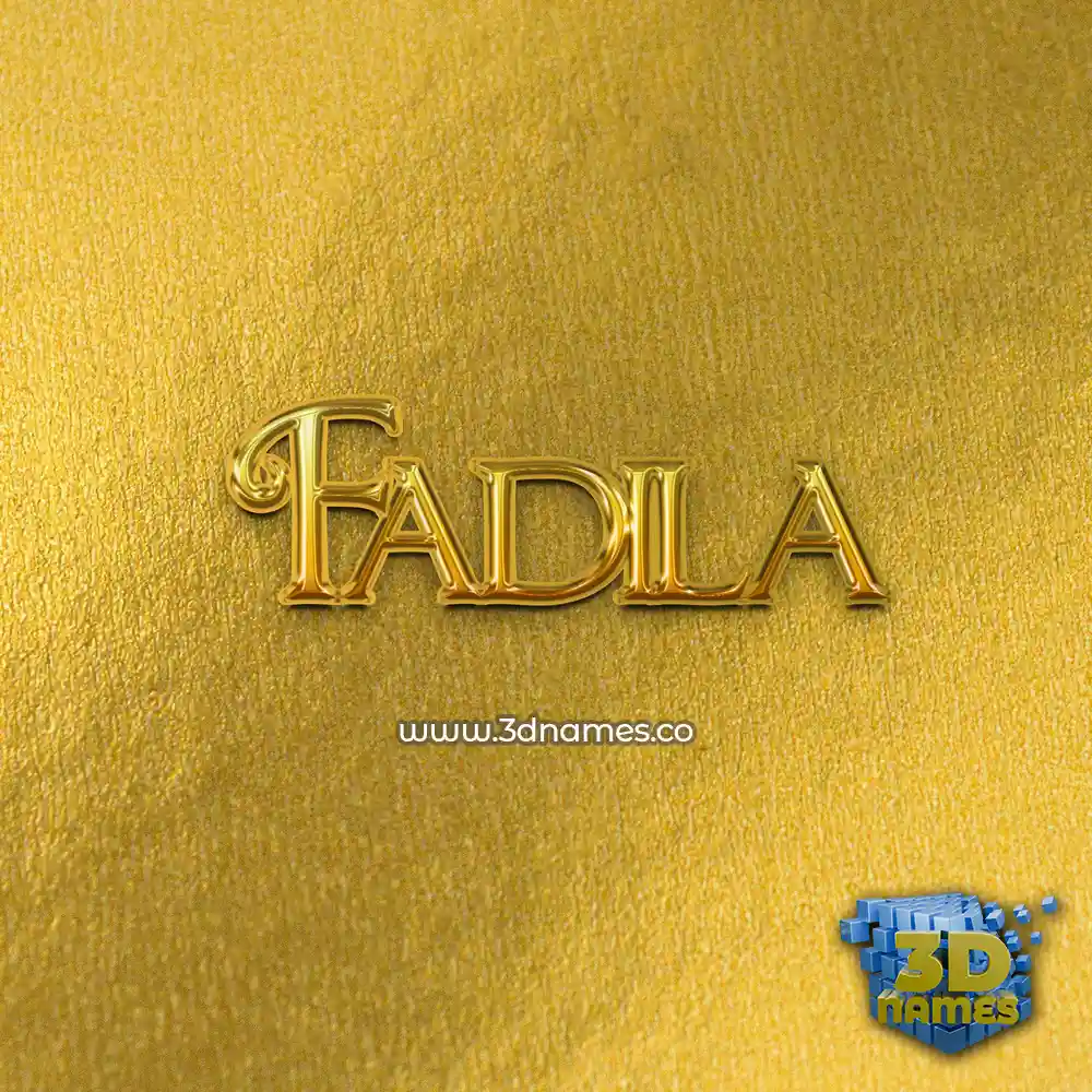fadila in All Gold style - 3D name wallpaper