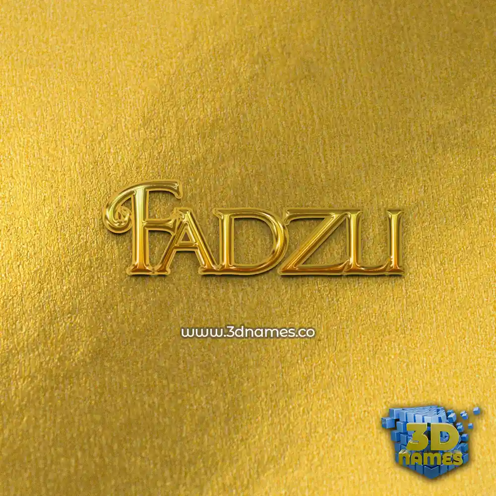 fadzli in All Gold style - 3D name wallpaper