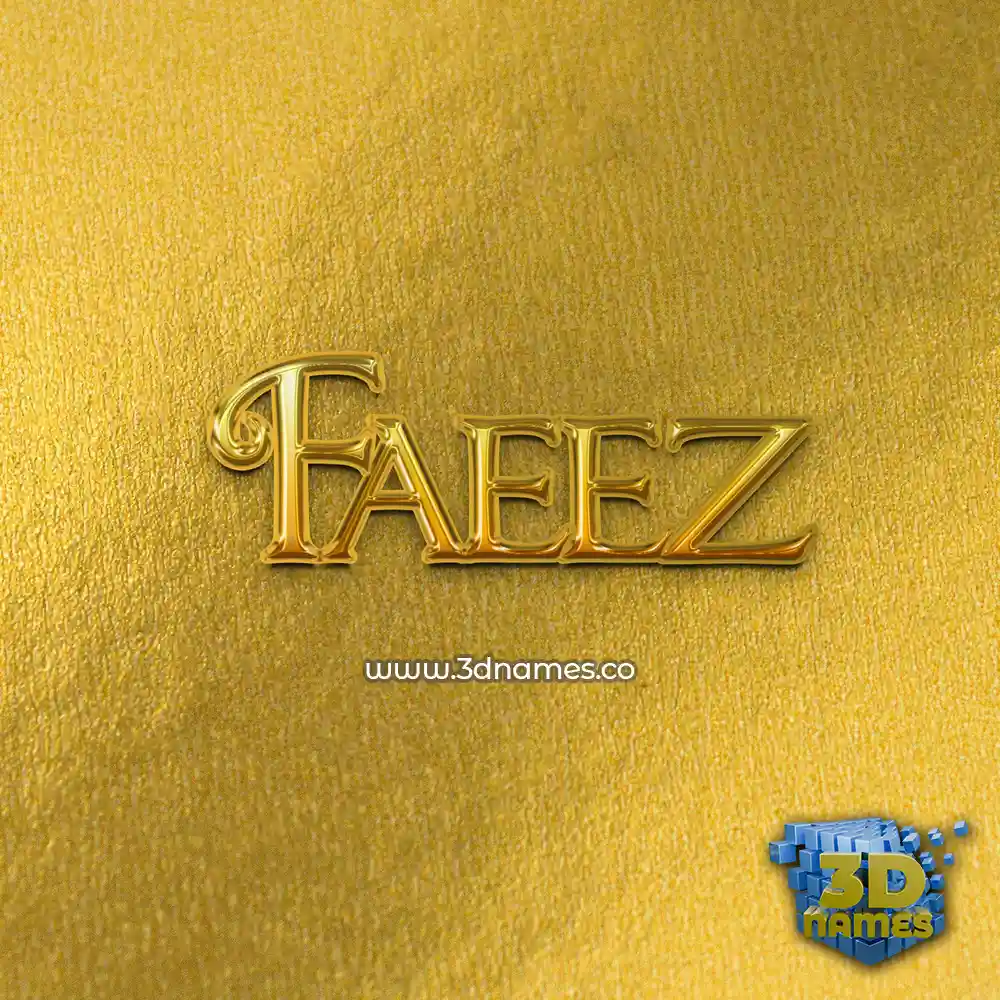 faeez in All Gold style - 3D name wallpaper