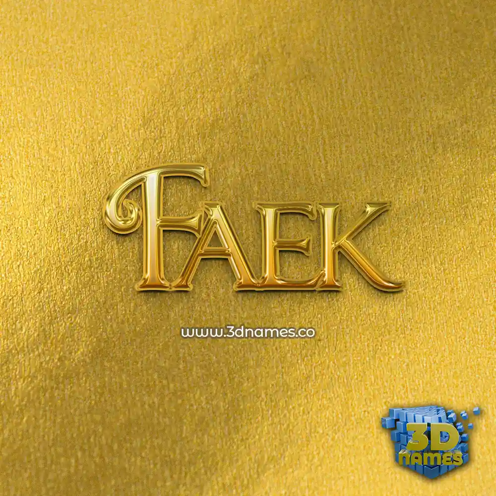 faek in All Gold style - 3D name wallpaper