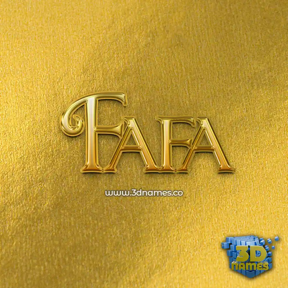 fafa in All Gold style - 3D name wallpaper