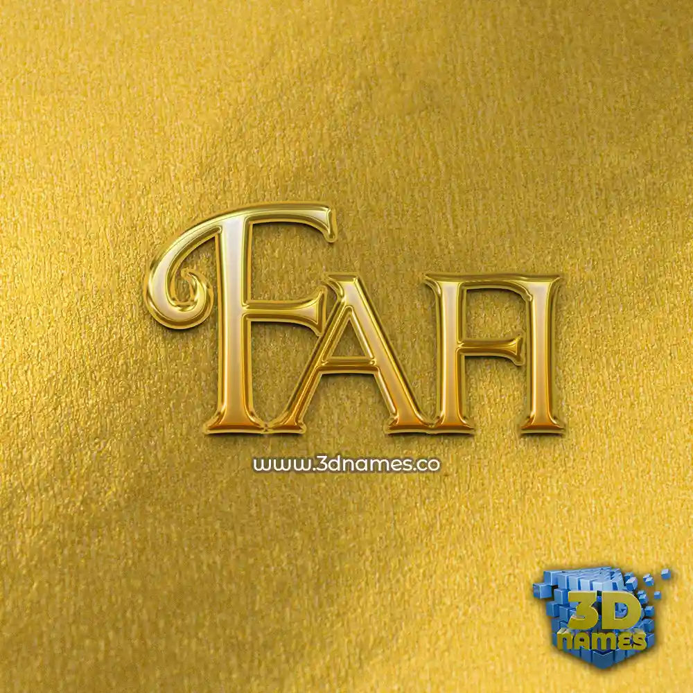 fafi in All Gold style - 3D name wallpaper