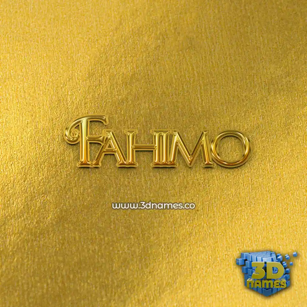 fahimo in All Gold style - 3D name wallpaper