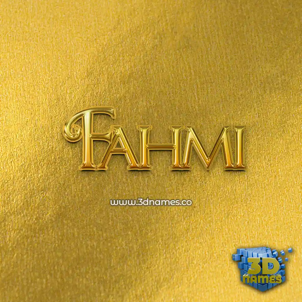 fahmi in All Gold style - 3D name wallpaper