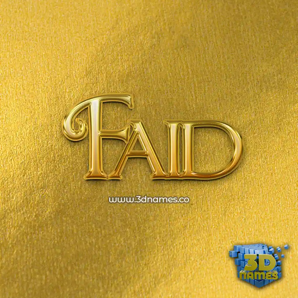 faid in All Gold style - 3D name wallpaper