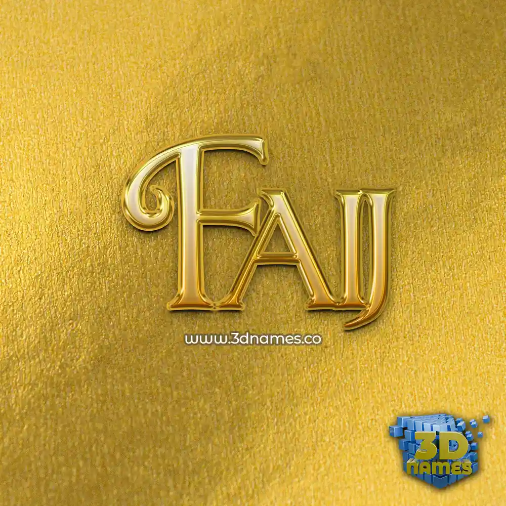 faij in All Gold style - 3D name wallpaper