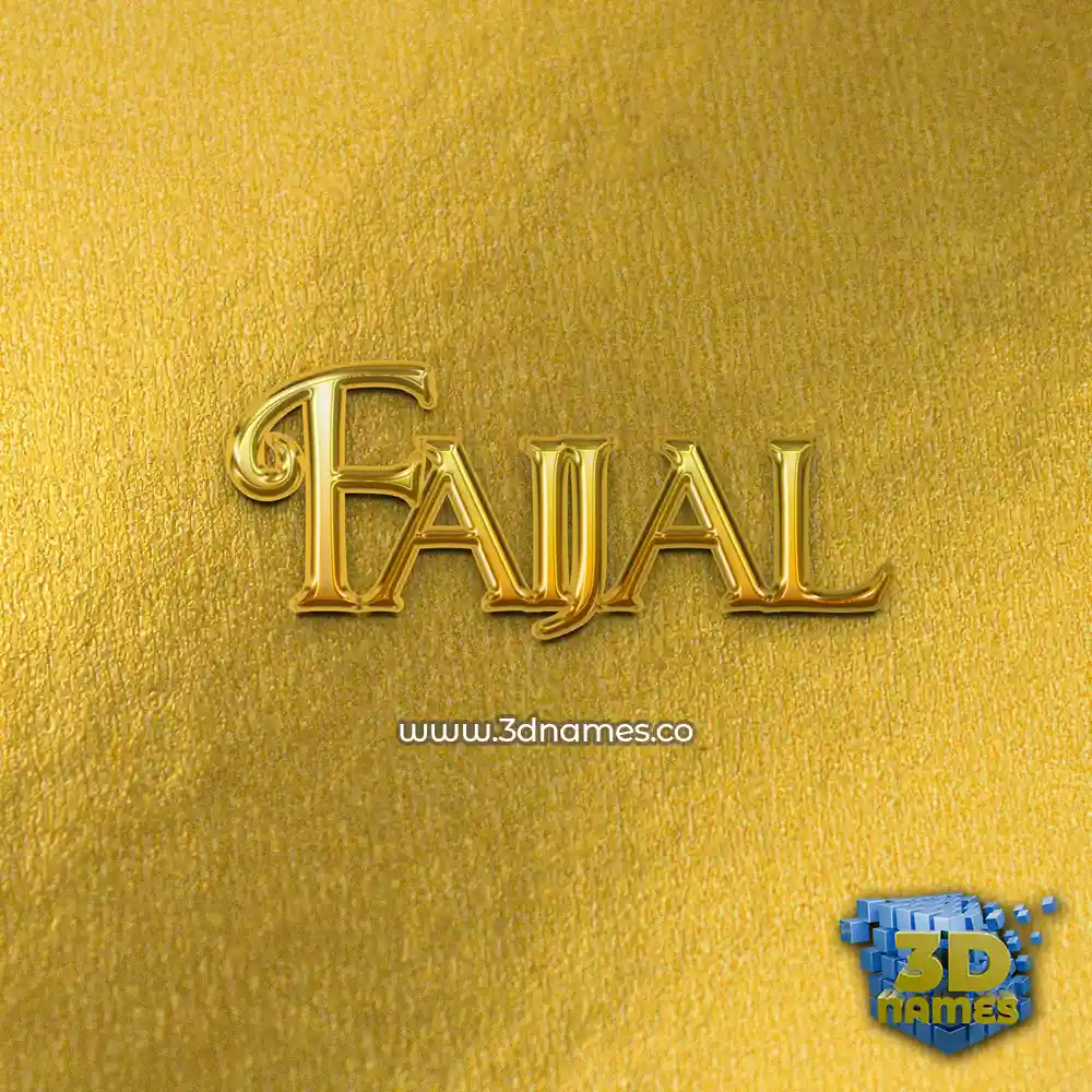 faijal in All Gold style - 3D name wallpaper