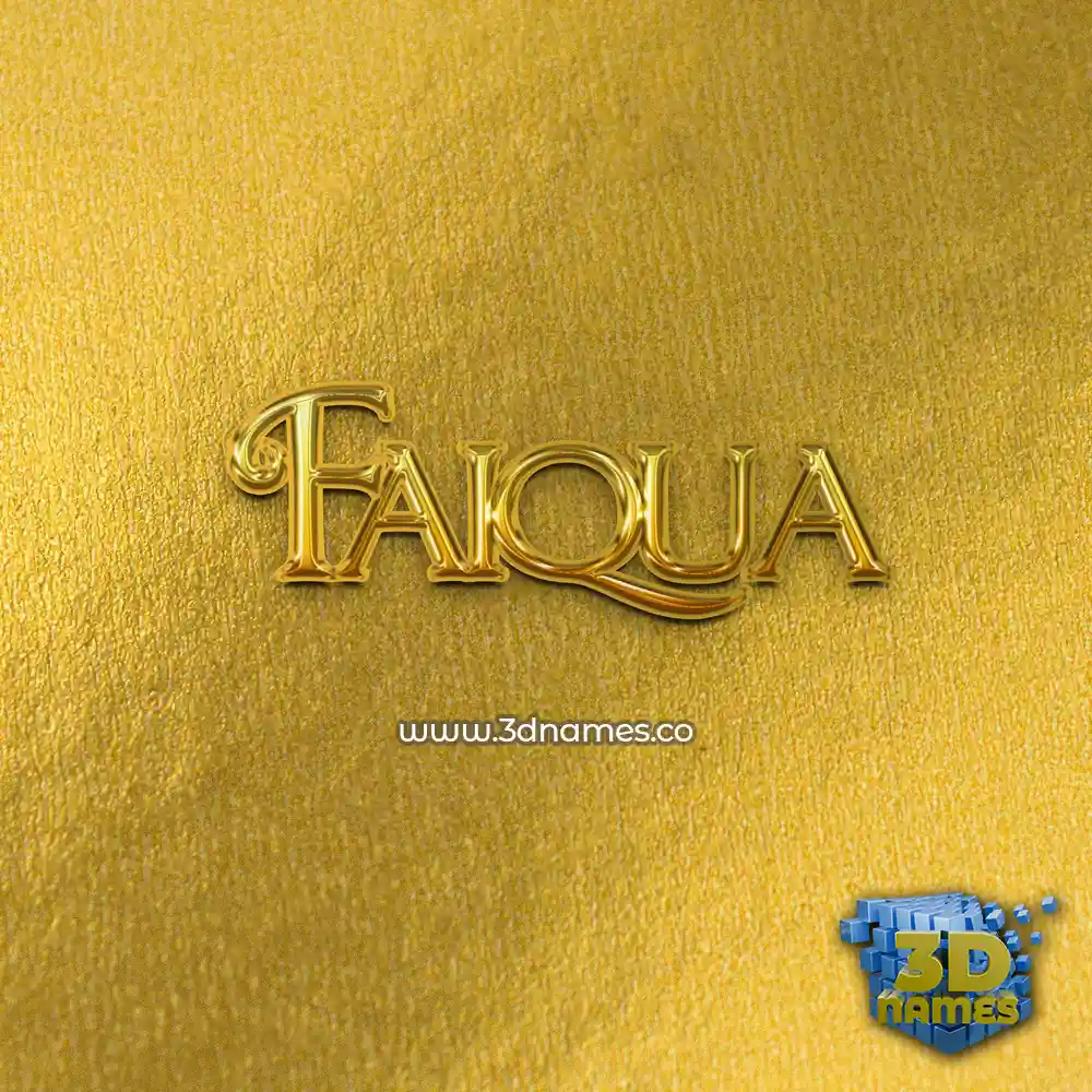 faiqua in All Gold style - 3D name wallpaper