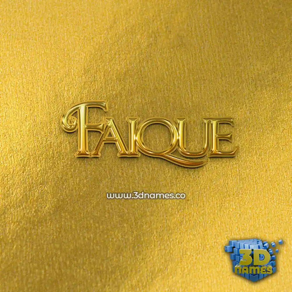 faique in All Gold style - 3D name wallpaper