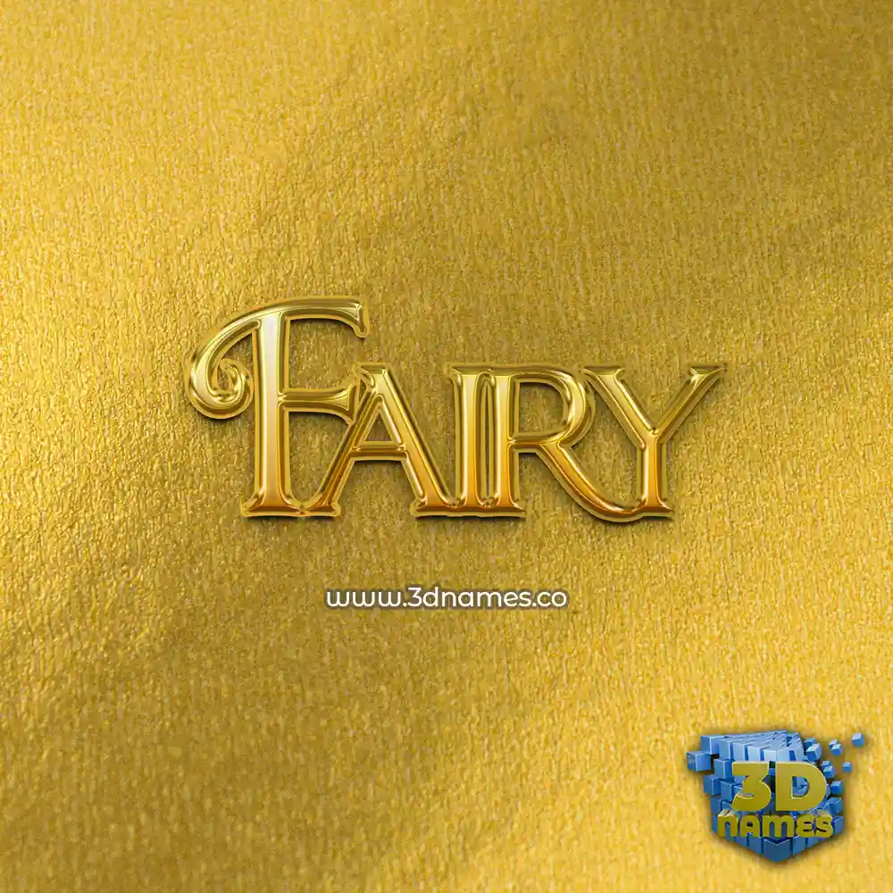 fairy in All Gold style - 3D name wallpaper