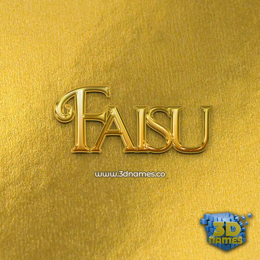 faisu in All Gold style - 3D name wallpaper