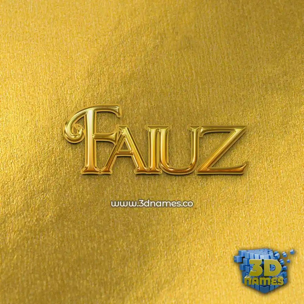 faiuz in All Gold style - 3D name wallpaper