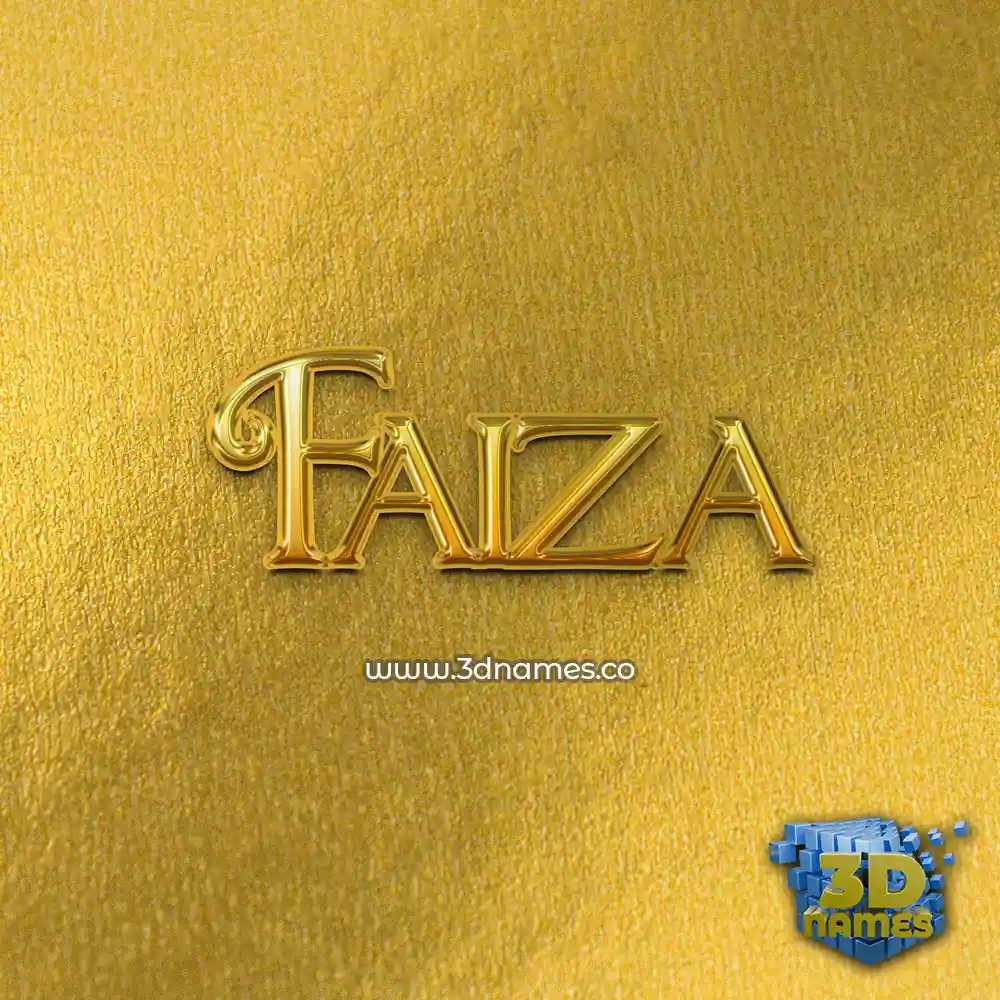 faiza in All Gold style - 3D name wallpaper