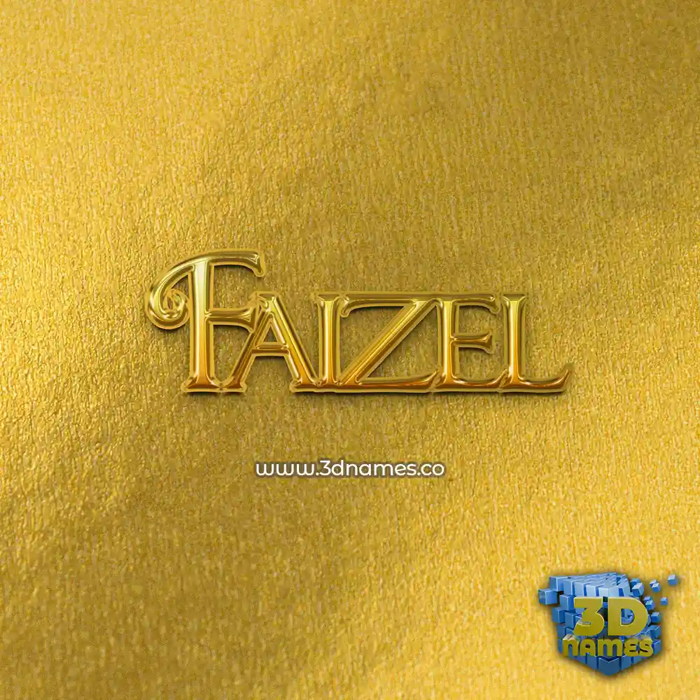 faizel in All Gold style - 3D name wallpaper