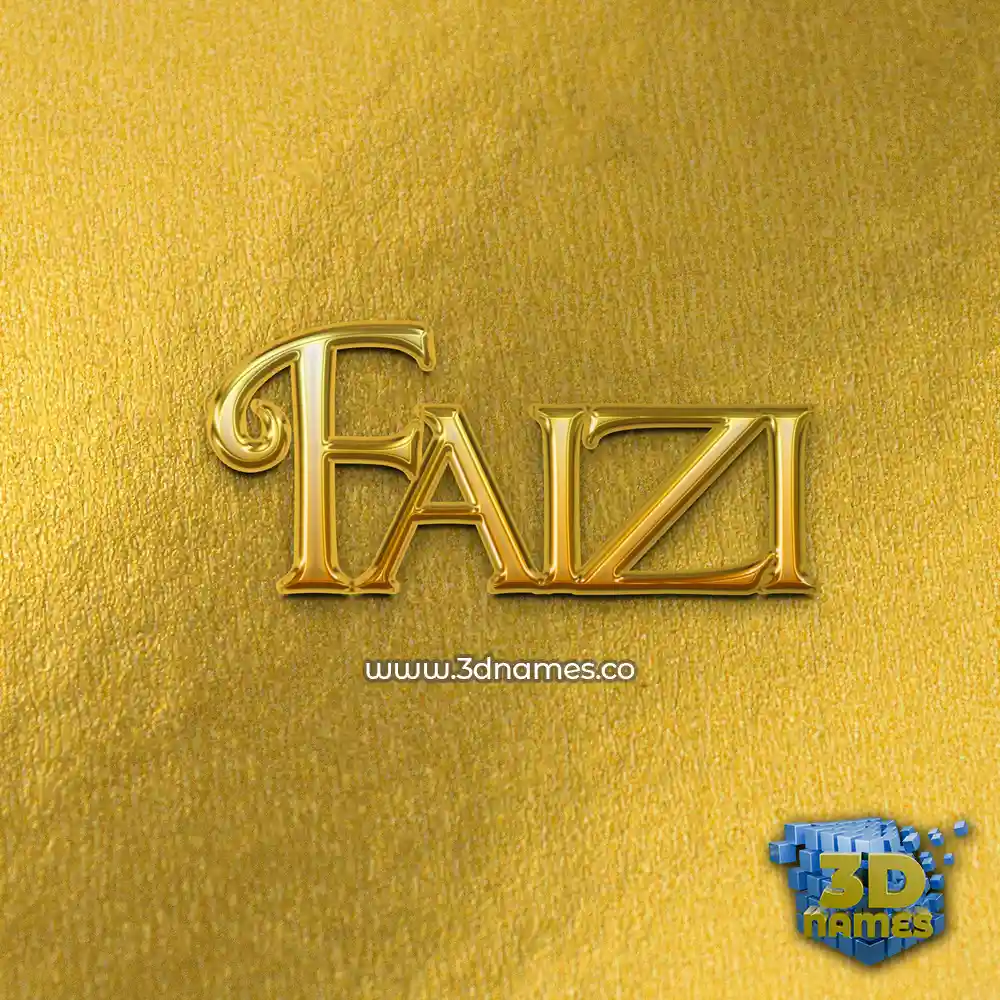 faizi in All Gold style - 3D name wallpaper