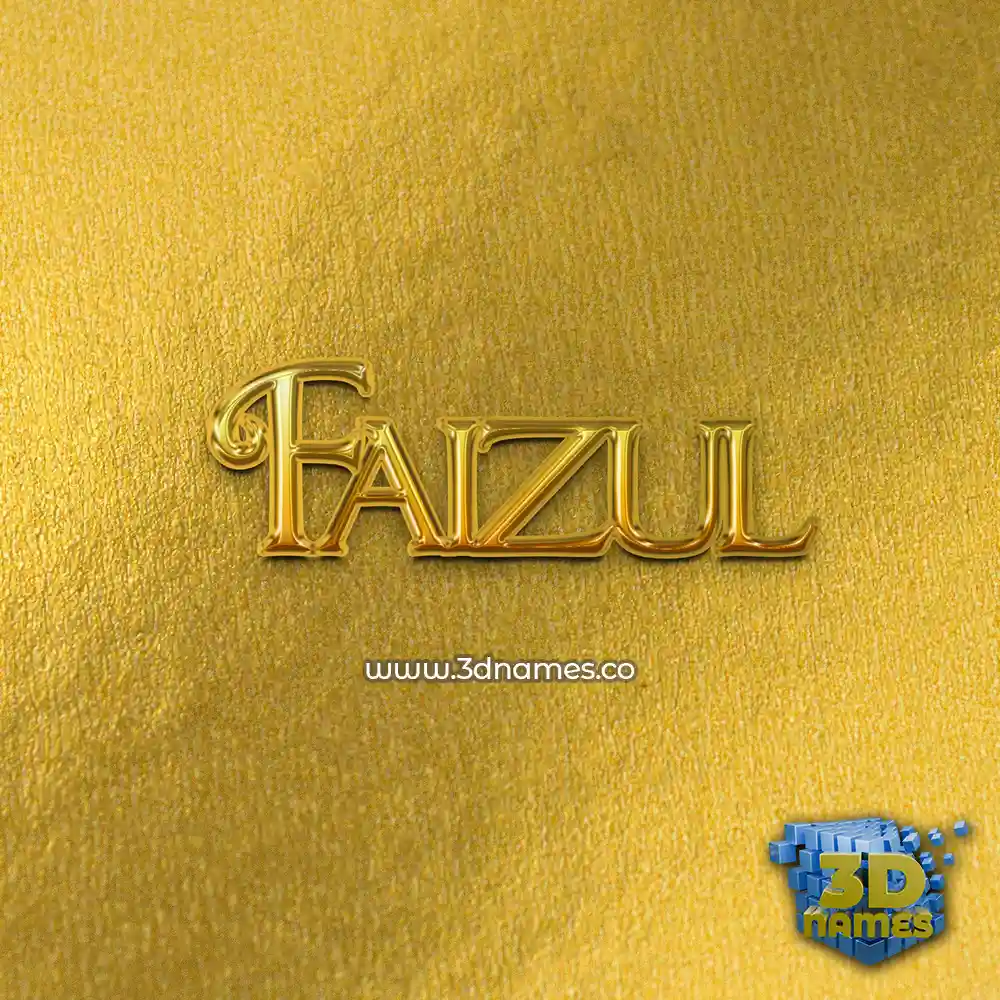 faizul in All Gold style - 3D name wallpaper