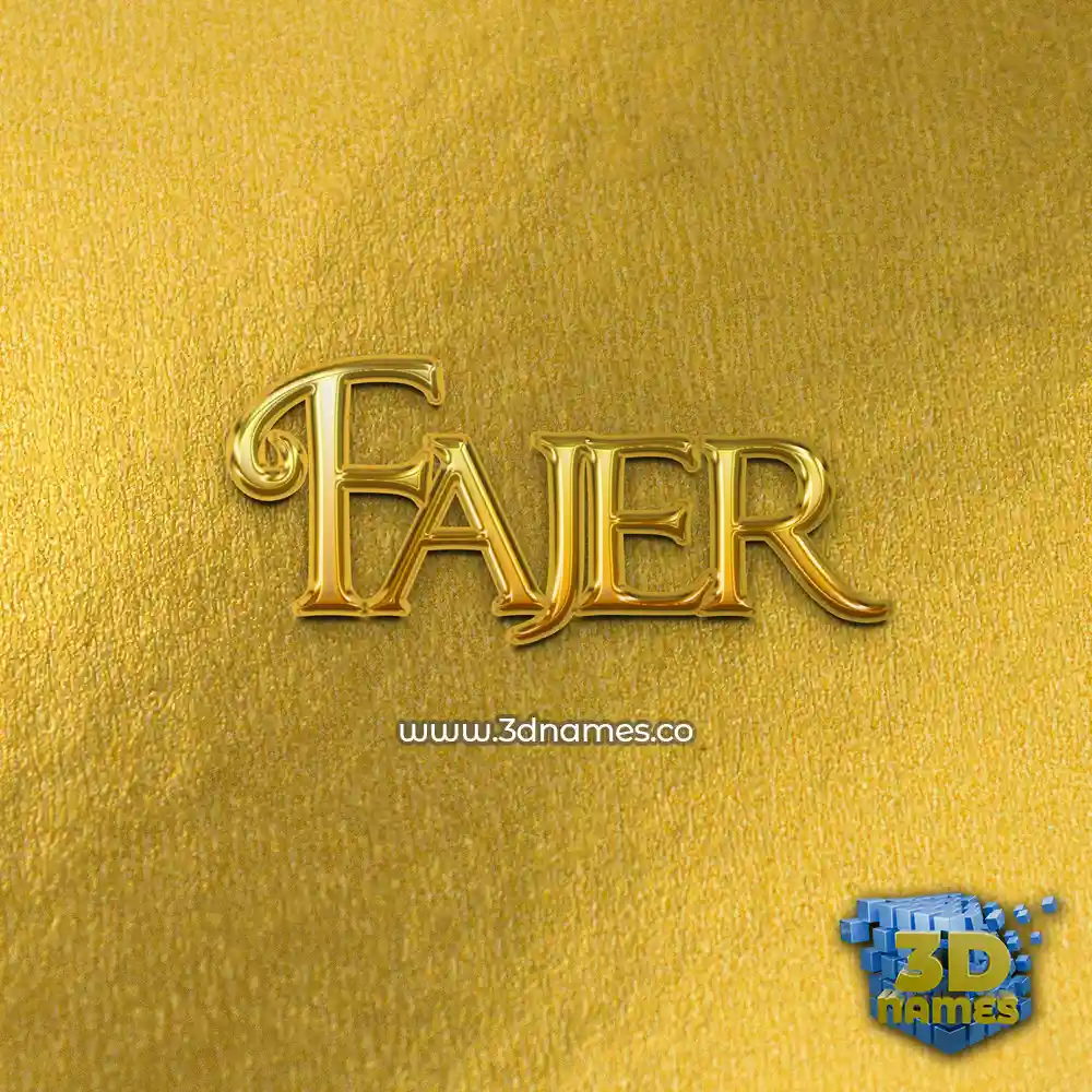 fajer in All Gold style - 3D name wallpaper