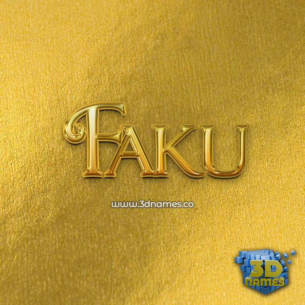 faku in All Gold style - 3D name wallpaper