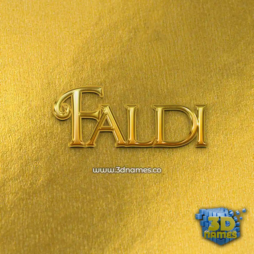 faldi in All Gold style - 3D name wallpaper