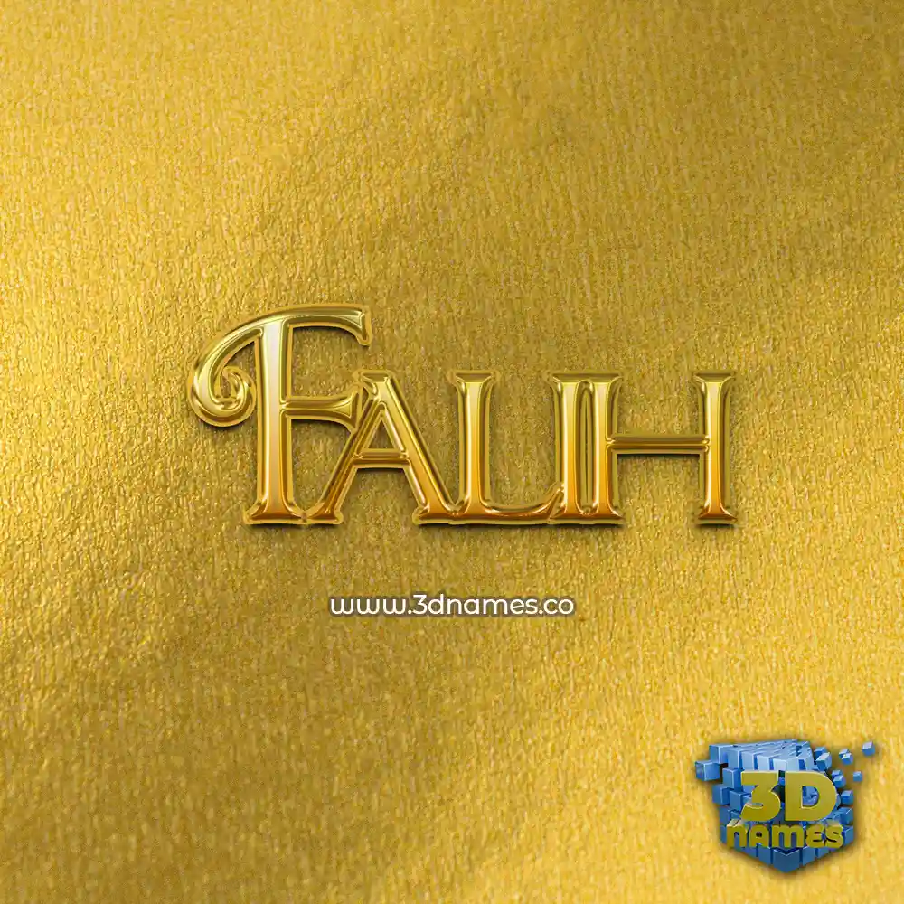 falih in All Gold style - 3D name wallpaper