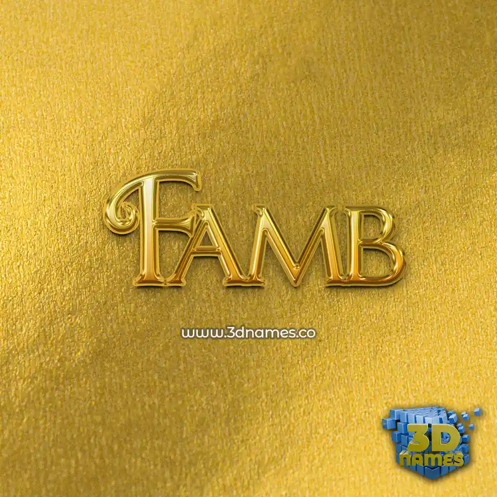 famb in All Gold style - 3D name wallpaper