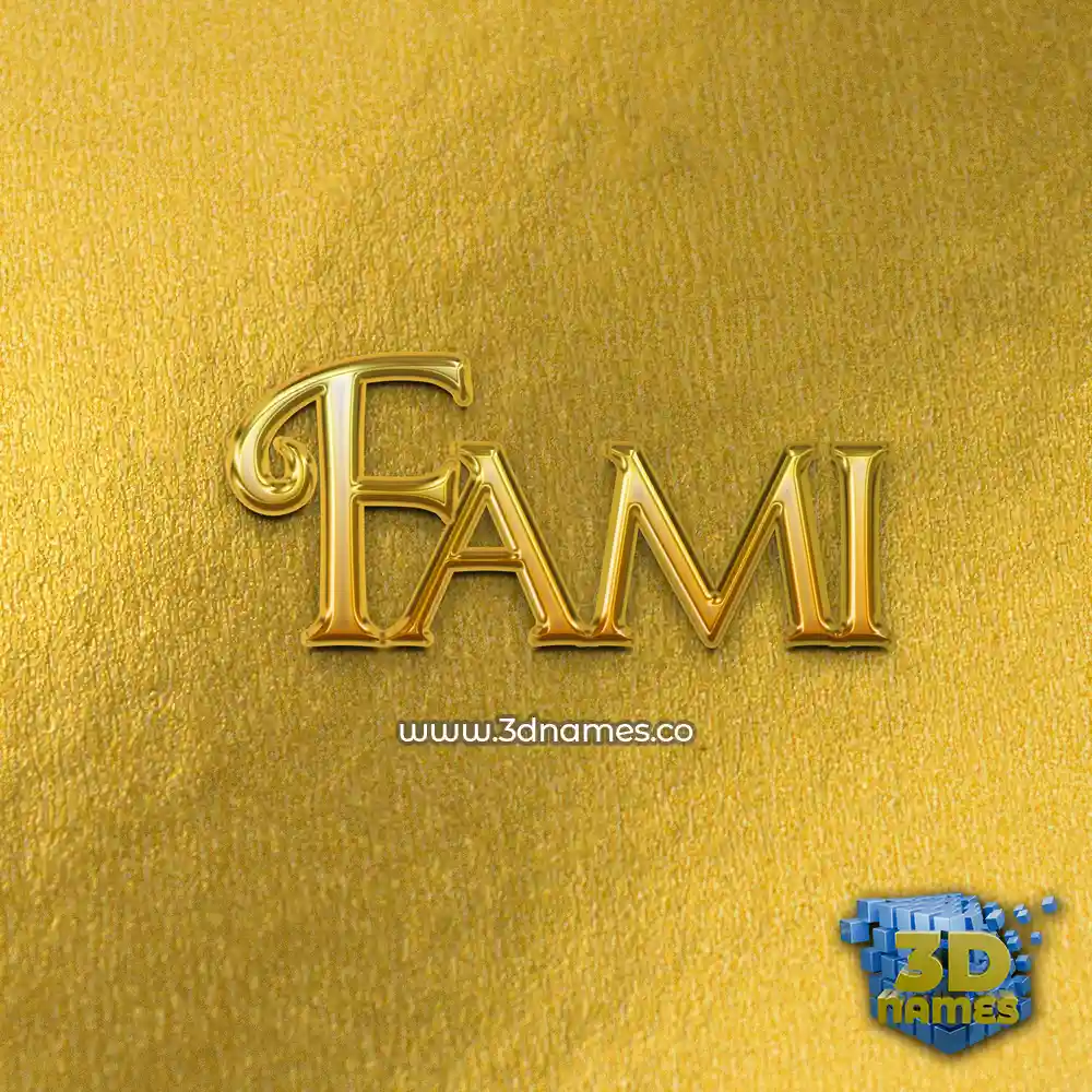 fami in All Gold style - 3D name wallpaper