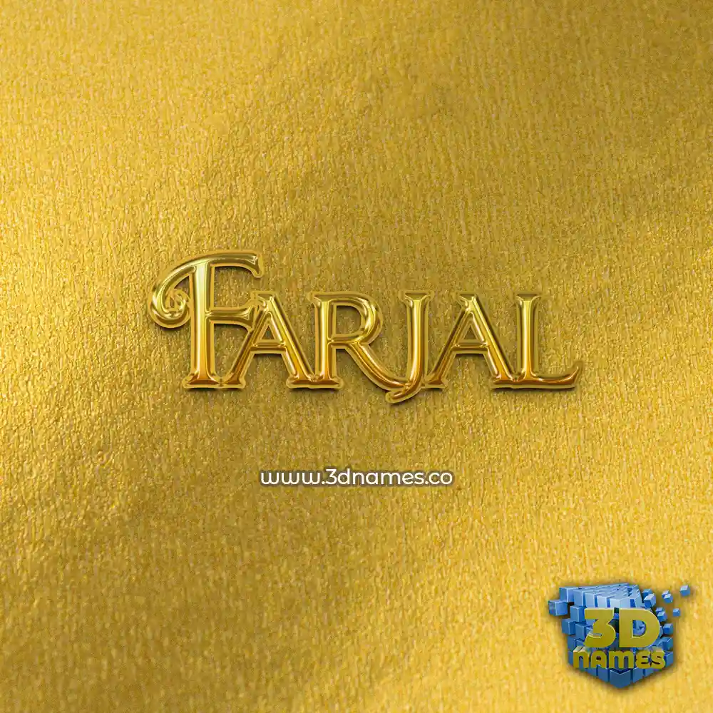 farjal in All Gold style - 3D name wallpaper