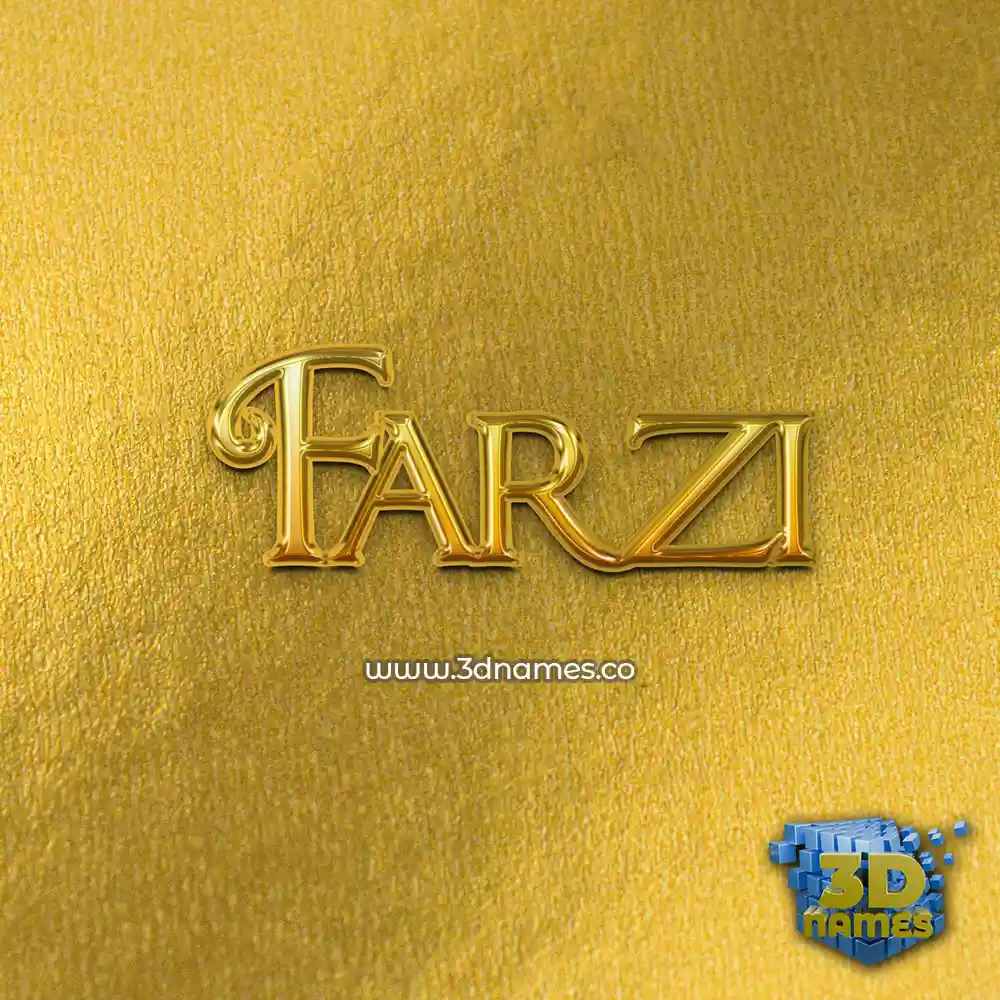 farzi in All Gold style - 3D name wallpaper