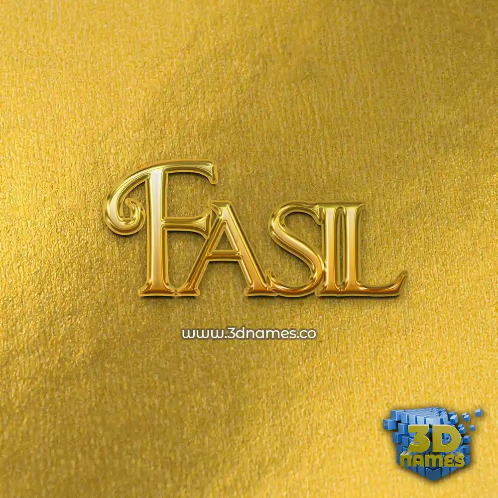 fasil in All Gold style - 3D name wallpaper
