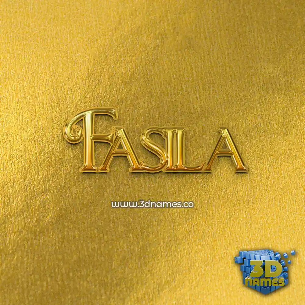 fasila in All Gold style - 3D name wallpaper